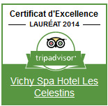 Certificat d'Excellence Lauréat 2014 TripAdvisor VICHY CÉLESTINS Spa Hôtel